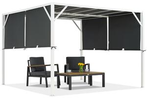 Kovová terasová pergola Santorini 3 x 3 m bílo-antracitová Garden Point