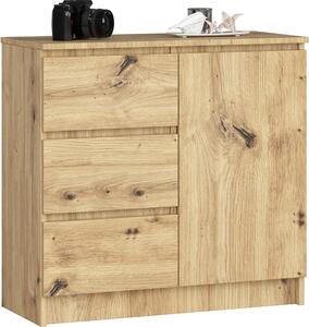 Komoda K80 JERRY v DÅB ARTISAN - Elegantní úloný prostor z dubu s uzamykatelnými zásuvkami