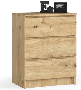 AKORD Furniture Factory OP0LK-6ART002, Dub, 3 zásuvka/zásuvek, Matný, 16 mm, 51 cm, 400 mm