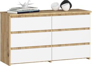 Komoda CL100 6 zásuvek Dub Artisan Bílá Moderní úloný prostor