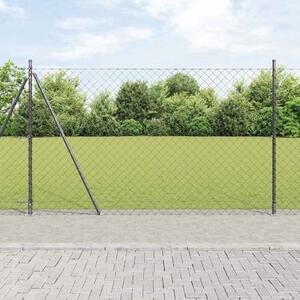Zábradlí s betonovým základem 10 x 1,6 m Ocel potažená PVC Šedá 3351269