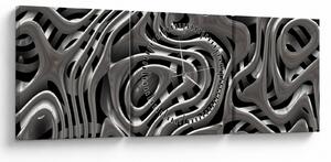 Obraz - Metalická abystrakce (s hodinami) (90x30 cm)