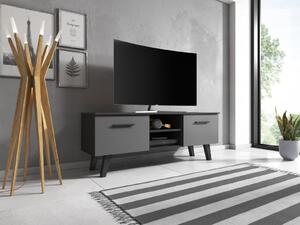 VIVALDI Televizní stolek Nord 140, 2K, černá mat/šedý mat