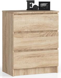 AKORD Furniture Factory OP0LK-6DAB002, Dub, 3 zásuvka/zásuvek, Matný, 16 mm, 51 cm, 400 mm
