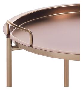Odkládací stolek v měděné barvě s odnímatelným podnosem Tomasucci Vagna, ⌀ 45 cm