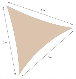 Ochranná trojúhelníková stínící plachta proti slunci 3x3x3 m