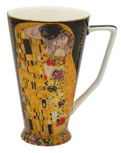 HOME ELEMENTS Porcelánový hrnek 500 ml, Klimt, Polibek, černý