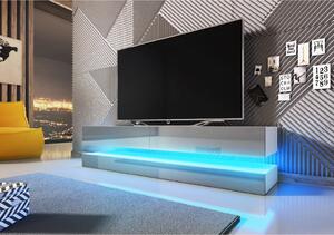 VIVALDI Televizní stolek FLY bílý/šedý s LED osvětlením