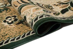 Kusový koberec ATLAS flora - tmavě béžový/zelený