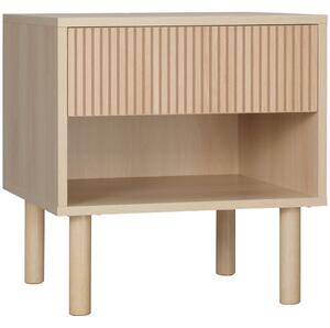 HOMCOM Noční stolek s šuplíky a policemi, moderní styl, 47 x 47 x 50 cm, přírodní dřevěný povrch | Aosom