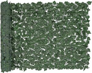 VEVOR břečťanový plot, 99x249cm, umělá zelená zástěna, zelený břečťanový plot se zesíleným spojením, umělý živý plot s listy vinné révy, dekorace pro zahradu, dvůr, balkon, výzdoba terasy