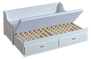 Dětská postel se šuplíky ŠIMON 200x80 cm - bílá - rozložitelná na 200x160 cm