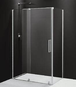 Polysan Rolls Line - Sprchový kout třídílný, 1500x800 mm, L/P varianta, leštěný hliník/čiré sklo RL1515RL3215