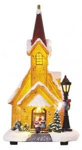 EMOS DCLW12 LED zasněžený vánoční kostel, 26 cm, 3x AA