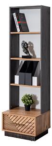 Regál Artas 03 (antracit + hnědá). Akce -15%