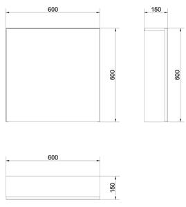 Cersanit Colour skříňka 60x15x60 cm boční závěsné bílá S571-026