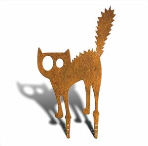 Zahradní dekorace kovový střašák Naježená kočka