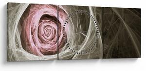 Obraz - Abstraktní růže světle růžová (s hodinami) (90x30 cm)
