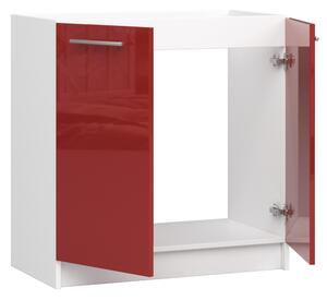 Dolní kuchyňská skříňka Ozara 80 (bílá + červený lesk). 1071135