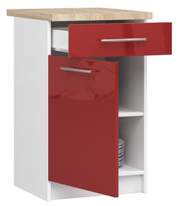 Dolní kuchyňská skříňka Ozara S50 SZ6 (bílá + červený lesk). 1071145
