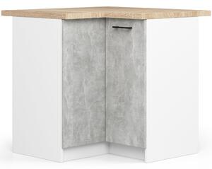 Rohová kuchyňská sestava 300 cm Ozara III (bílá + beton). 1071174