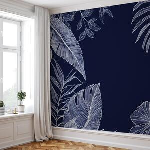 Fototapeta - Linie tropických listů (245x170 cm)