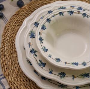 Jídelní sada 24 ks bílá/modrá/porcelán