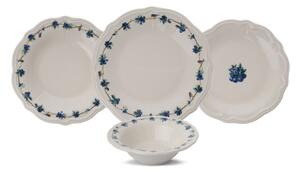 Jídelní sada 24 ks bílá/modrá/porcelán