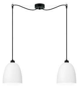 Bílé dvouramenné závěsné svítidlo s černým kabelem Sotto Luce Awa Matte