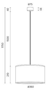 Bílé závěsné svítidlo s detailem v měděné barvě Sotto Luce Mika M, ⌀ 36 cm