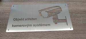 Informační cedule - objekt střežen kamerovým systémem Velikost: 30 x 15 cm (L), Text: ČESKY