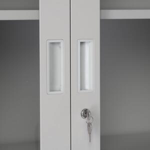 Univerzální kovová skříň s dělenými dveřmi, 90 x 40 x 185 cm, cylindrický zámek