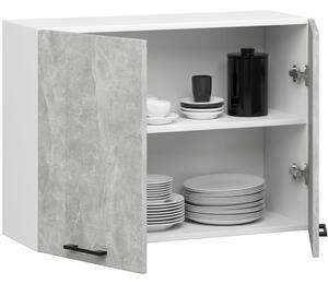 Horní kuchyňská skříňka Ozara W80 H580 (bílá + beton). 1071165