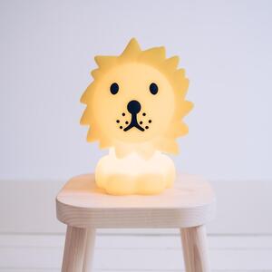 Žlutá plastová dětská LED lampa Mr. Maria Lion 30 cm