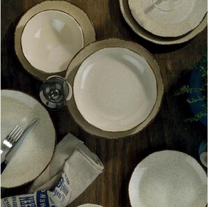 Jídelní sada 24 ks béžová/porcelán