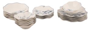 Jídelní sada 24 ks bílá/modrá/porcelán