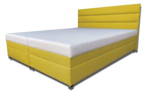 Manželská postel 160 cm Rebeka (s pěnovými matracemi) (hořčičná). 1030938