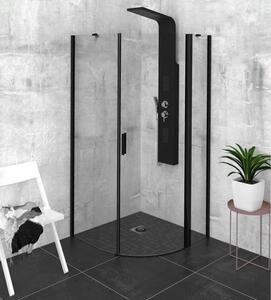 ZOOM LINE BLACK Čtvrtkruhový sprchový kout 900x900mm, čiré sklo, pravý