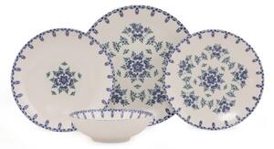 Jídelní sada 24 ks bílá/modrá/porcelán