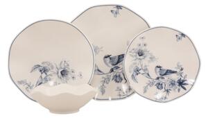 Jídelní sada 24 ks bílá/modrá/porcelán