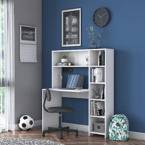 Kalune Design Psací stůl s regálem Hapos 113 cm bílý