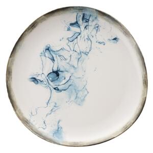 Jídelní sada 24 ks bílá/modrá/porcelán