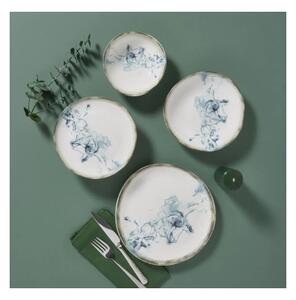 Jídelní sada 24 ks bílá/modrá/porcelán