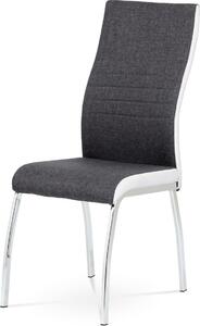 Autronic Jídelní židle DCL-433 GREY2 - šedá látka + bílá koženka