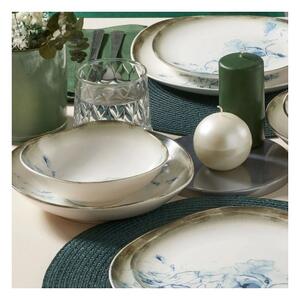 Jídelní sada 24 ks bílá/modrá/porcelán