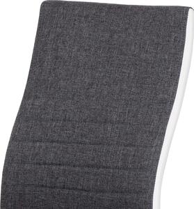 Autronic Jídelní židle DCL-433 GREY2 - šedá látka + bílá koženka