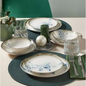 Jídelní sada 24 ks bílá/modrá/porcelán