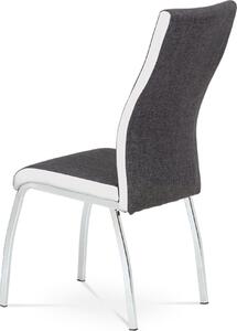 Autronic Jídelní židle DCL-433 GREY2 - šedá látka + bílá koženka