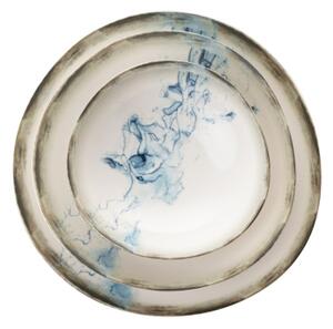 Jídelní sada 24 ks bílá/modrá/porcelán