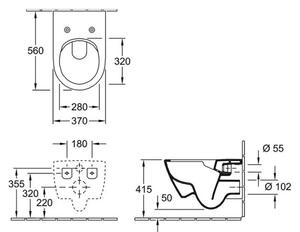 Villeroy & Boch 5614R0AM - Závěsné WC SUBWAY 2.0 keramika/béžová